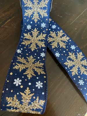 
                  
                    Load image into Gallery viewer, Navy and gold snowflake 
                  
                